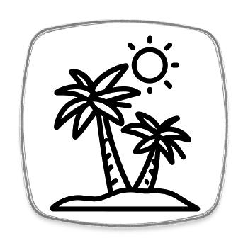 vacances - Magnet carré - blanc - Devant