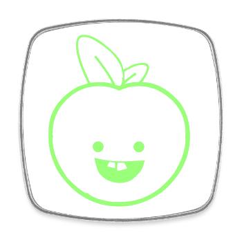 Sourire Lime Apple - Magnet carré - blanc - Devant
