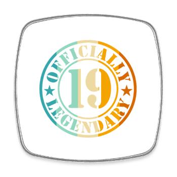 19th Birthday Boy Girl Legend Level 19 - Square fridge magnet - white - Front