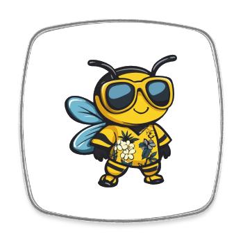 Bee Comic Holiday - Magnet carré - blanc - Devant