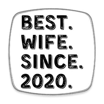 Best Wife Since 2020 Cadeau Anniversaire 6 Ans - Magnet carré - blanc - Devant