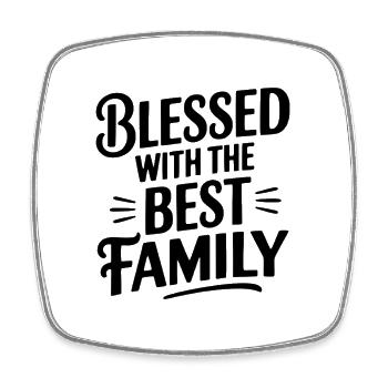 The Best Family - Square fridge magnet - white - Front