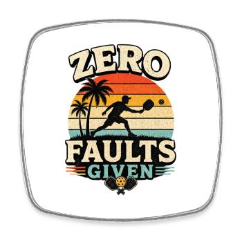 Zero Faults Given Retro Pickleball Design  - Viereckiger Kühlschrankmagnet - Weiß - Vorne