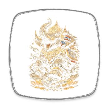 Thailand Thai Pride Elephant - Square fridge magnet - white - Front