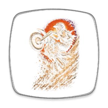 Dirtbike Dirt Bike Motocross - Square fridge magnet - white - Front