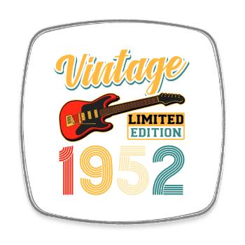 Vintage 1952 Electric Guitar Limited Edition Art - Square fridge magnet - white - Front