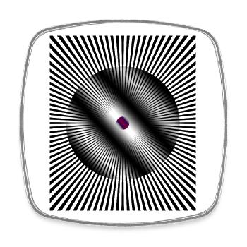 Radialer Lichtstrahlkreis - Viereckiger Kühlschrankmagnet - Weiß - Vorne