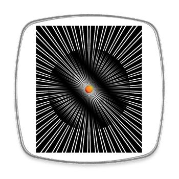 Sun Wheel Spiral Neon Center - Square fridge magnet - white - Front