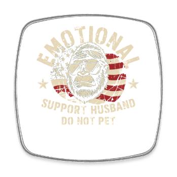 Emotional Gorilla USA Flag - Square fridge magnet - white - Front