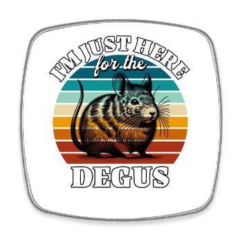 Dictons drôles de Degu - Magnet carré - blanc - Devant