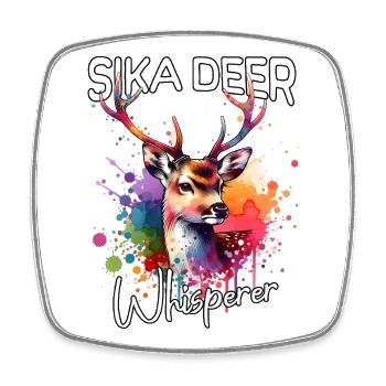 Sika Deer Whisperer - Square fridge magnet - white - Front