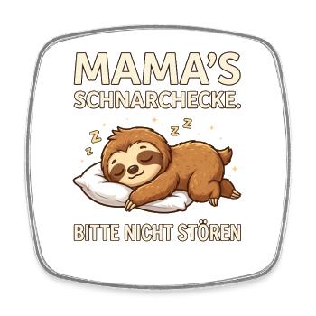 Mama Schnarchecke Süßes Faultier - NICHT STÖREN - Viereckiger Kühlschrankmagnet - Weiß - Vorne