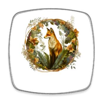 Fox Vintage - Viereckiger Kühlschrankmagnet - Weiß - Vorne