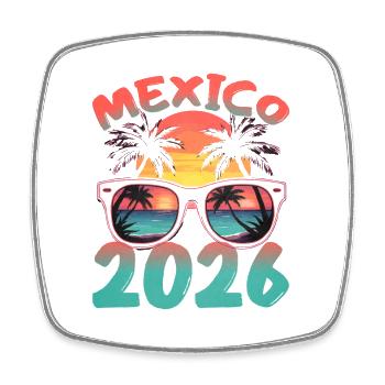 Mexiko 2026 - Viereckiger Kühlschrankmagnet - Weiß - Vorne