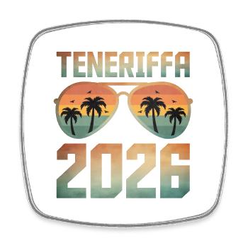 Teneriffa 2026 - Viereckiger Kühlschrankmagnet - Weiß - Vorne