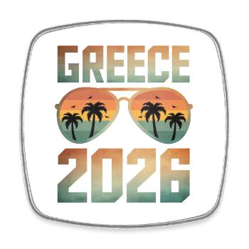 Greece 2026 - Viereckiger Kühlschrankmagnet - Weiß - Vorne