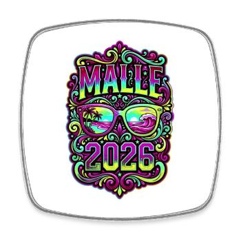 Malle 2026 Colorful Mallorca - Square fridge magnet - white - Front