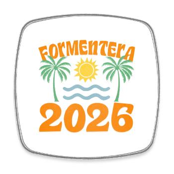 Formentera 2026 - Viereckiger Kühlschrankmagnet - Weiß - Vorne