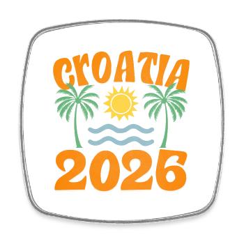 Croatia 2026 - Square fridge magnet - white - Front