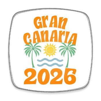 Gran Canaria 2026 - Viereckiger Kühlschrankmagnet - Weiß - Vorne