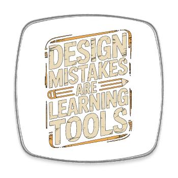 Designer Educator Design Mistakes Are Art Educator - Square fridge magnet - white - Front