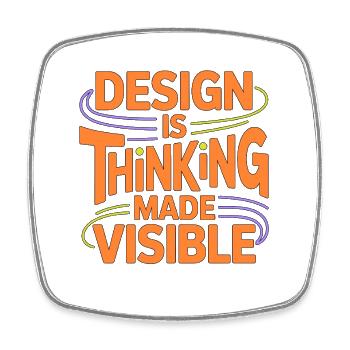 Designer Educator Design Is Thinking Art Educator - Square fridge magnet - white - Front