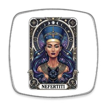 Tarotkarte der Nofretete - Viereckiger Kühlschrankmagnet - Weiß - Vorne