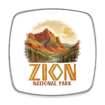 Zion National Park - Square fridge magnet - white - Front