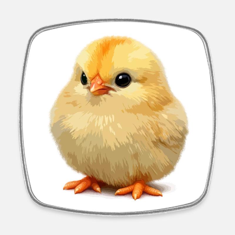 Small Sunny Chick - Square fridge magnet - white