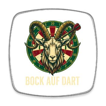 Bock auf Dart Lustige Ziege Dartspieler - Viereckiger Kühlschrankmagnet - Weiß - Vorne