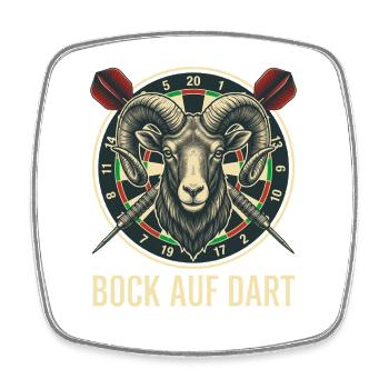 Bock auf Dart Widder Dartscheibe Dartspieler - Viereckiger Kühlschrankmagnet - Weiß - Vorne