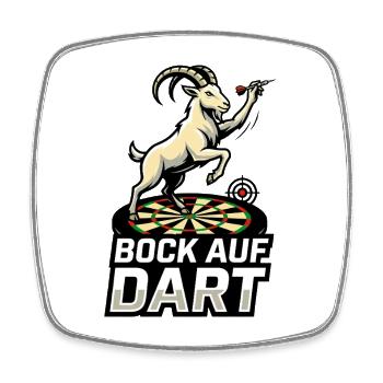 Bock auf Dart Ziege Maskottchen Dartspieler - Viereckiger Kühlschrankmagnet - Weiß - Vorne