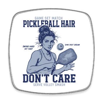 Pickleball-Haare, der sich nicht interessiert, lustiger Gurkenballspieler - Viereckiger Kühlschrankmagnet - Weiß - Vorne