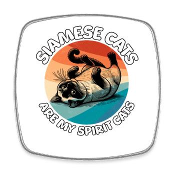 funny Siamese cat sayings - Square fridge magnet - white - Front