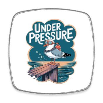 Under pressure seabird diver - Square fridge magnet - white - Front