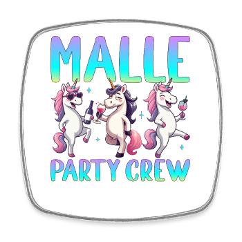Malle Party Crew - Viereckiger Kühlschrankmagnet - Weiß - Vorne