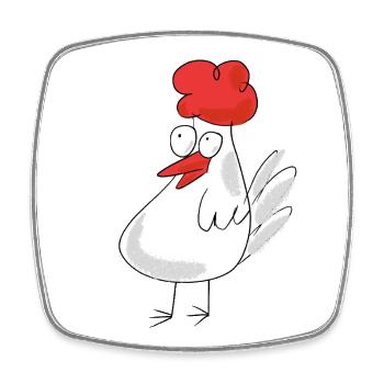 cute chicken chickens - Square fridge magnet - white - Front