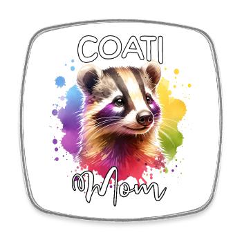Coati Mom - Magnet carré - blanc - Devant