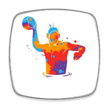 Water Polo Colorful Kids Men Boys Water Polo Players - Square fridge magnet - white - Front