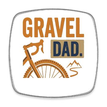 Papa Vélo de gravier Papa VTT - Magnet carré - blanc - Devant
