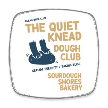 Pain au levain La boulangerie Quiet Knead Dough Club - Magnet carré - blanc - Devant