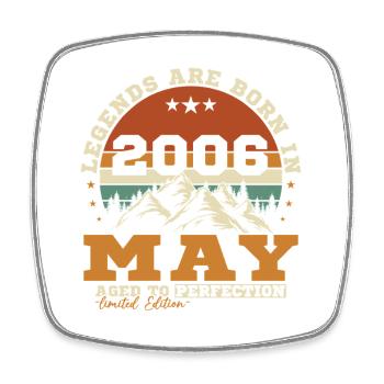 Mai 2006 Vintage Cadeau d'anniversaire - Magnet carré - blanc - Devant