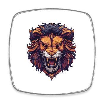 Lion Animal Lion Head - Magnet carré - blanc - Devant