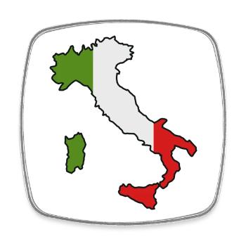 Carte de l’Italie - Magnet carré - blanc - Devant