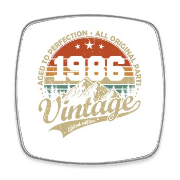 Cadeau d’anniversaire rétro rétro vintage 1986 - Magnet carré - blanc - Devant