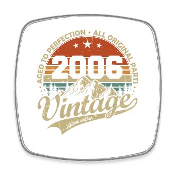 Cadeau d’anniversaire rétro rétro vintage 2006 - Magnet carré - blanc - Devant