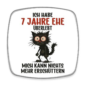 7. Hochzeitstag, 7 Jahre verheiratet, 7 Jahre Ehe - Viereckiger Kühlschrankmagnet - Weiß - Vorne