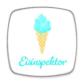 Eis Inspektor Bürohumor Büroleben Eiscreme Fan  - Square fridge magnet - white - Front