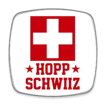 Hopp Schwiiz Schweizer Stolz - Viereckiger Kühlschrankmagnet - Weiß - Vorne