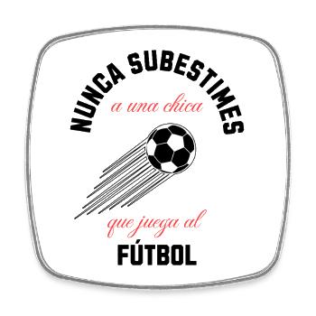 Feministisches Fußballmädchen  - Viereckiger Kühlschrankmagnet - Weiß - Vorne